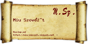 Miu Szovát névjegykártya